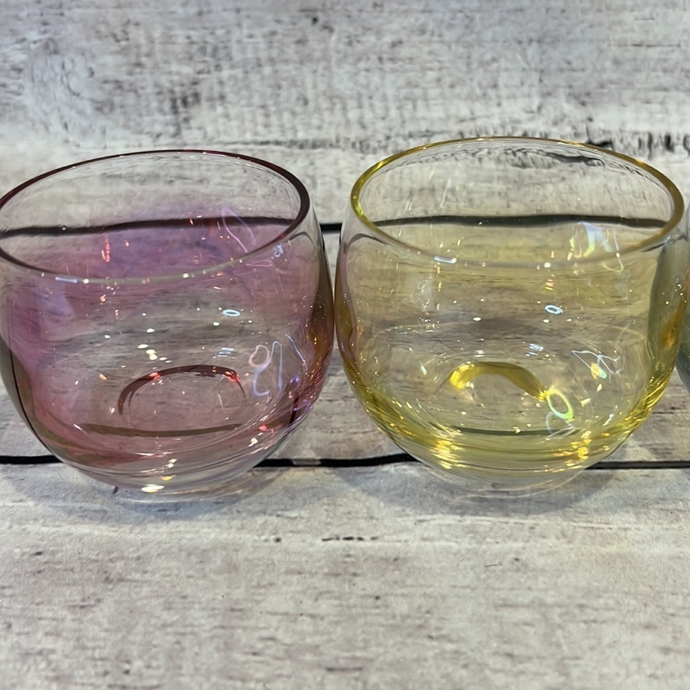Vintage Roly Poly Color Set of 4 Glasses - Picture 3 of 5